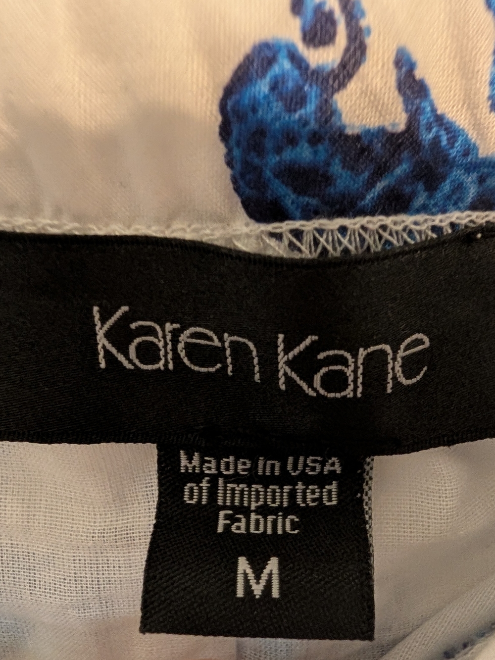 Karen Kane NWT White Blue Floral Maxi Skirt Medium M Boho Beach Travel Vacation - Picture 4 of 5